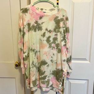 Oversized Boyfriend Garment-Dyed Tunic Sweatshirt
